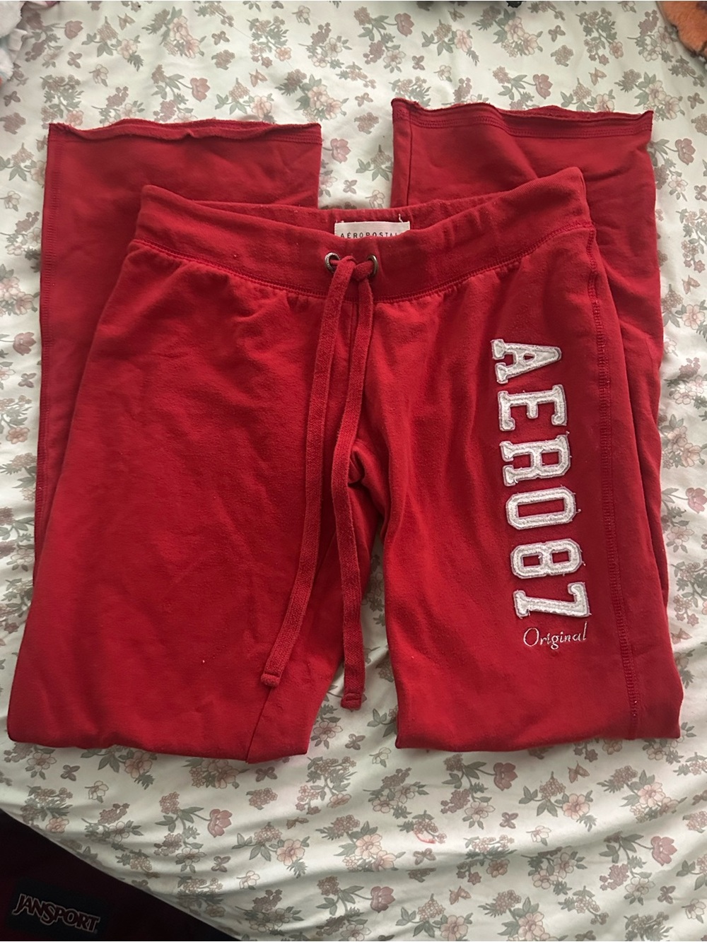 Aeropostale Red Kids Joggers with Drawstring & 'AERO87' Logo